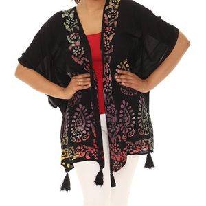 Black half sleeve open cardigan